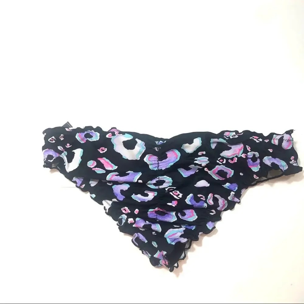 Salt+Cove Animal print ruffled bikini swim bottom